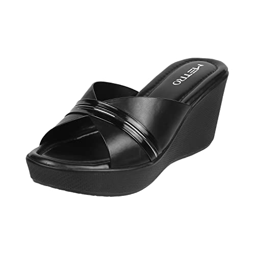 Metro Women Wedge Heel Fashion Slip-on Black UK/4 EU/37 (34-122) - Image 1