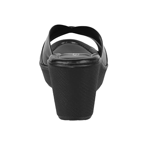 Metro Women Wedge Heel Fashion Slip-on Black UK/4 EU/37 (34-122) - Image 4