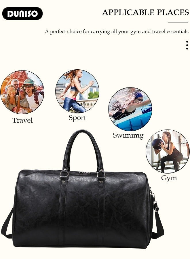 DUNISO Travel Duffel Bag Luggage Collection Business Travel Suitcase Weekender Overnight Bag Large Carry On Airport Bag for Travel Business Trips Sports Duffel Bag Gym Sports Luggage Bags - Image 3
