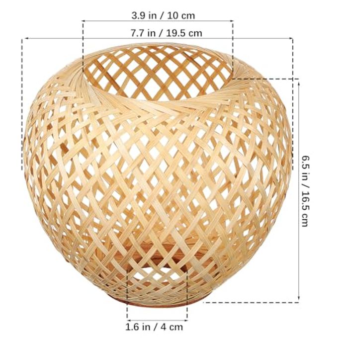HOLIDYOYO Bamboo Woven Lampshade Handmade Rattan Ceiling Pendant Light Cover Soft Lighting for Living Room Dining Bedroom Decoration - Image 3