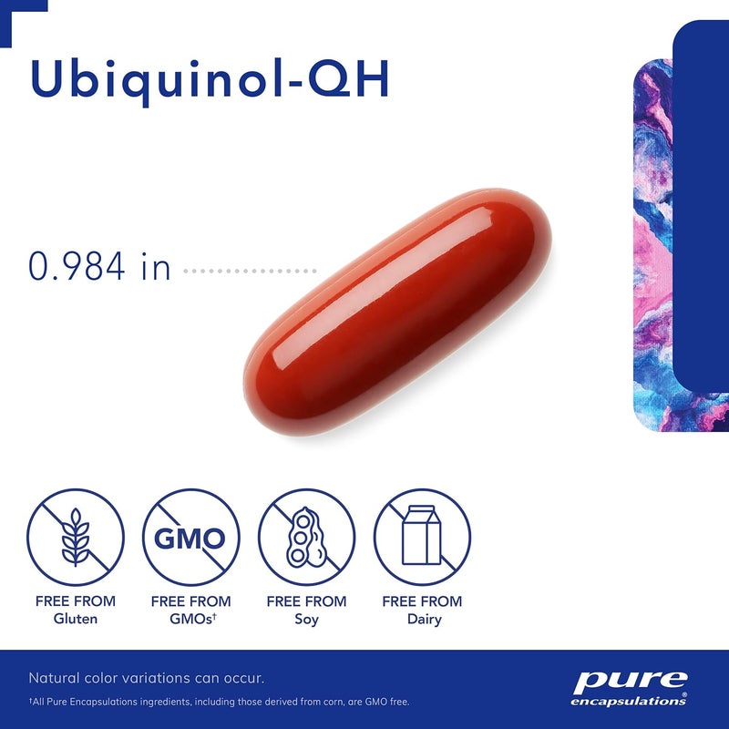 Pure Encapsulations UbiquinolQH  100 mg CoQ10  Supports Energy Metabolism  Heart Health  Coenzyme Antioxidants Supplement  NonGMO  60 Softgel Capsules - Image 3