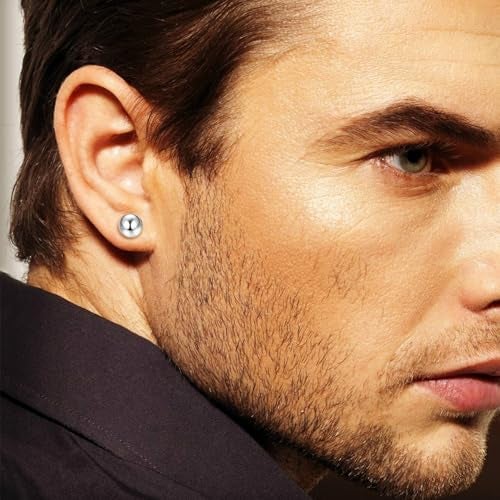 Peora 6 mm Stainless Steel Silver Ball Stud Earrings For Unisex - Image 5