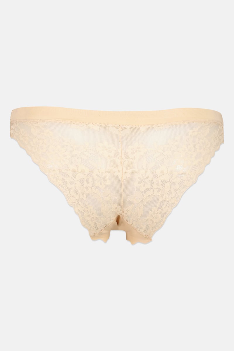 bebe Women 3 Pieces Solid Cut Lace Briefs, Multicolor - Image 2