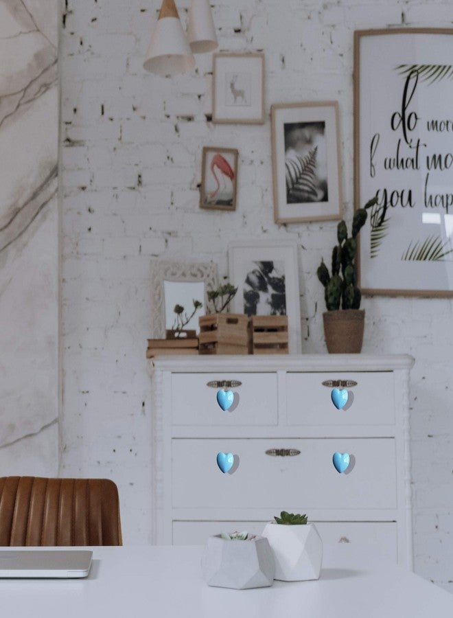 Perphin Ceramic Drawer Knobs Heart Shape Cabinet Dresser Pulls Handles with 3 Sized Screws, Kitchen Furniture Knobs for Closet Cupboard Wardrobe (6 Pack, Blue) - Image 3