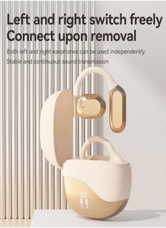 Monster Open Bone Conduction True Wireless Bluetooth Headset, New Earbuds for Comfortable Wearing with Microphone, Noise Cancellation, Waterproof, Apricot  - Image 4