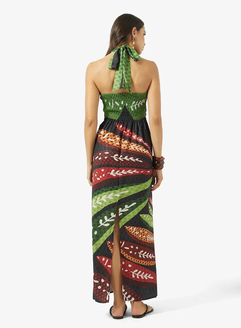 سولايرا Halter Neck Print Dress