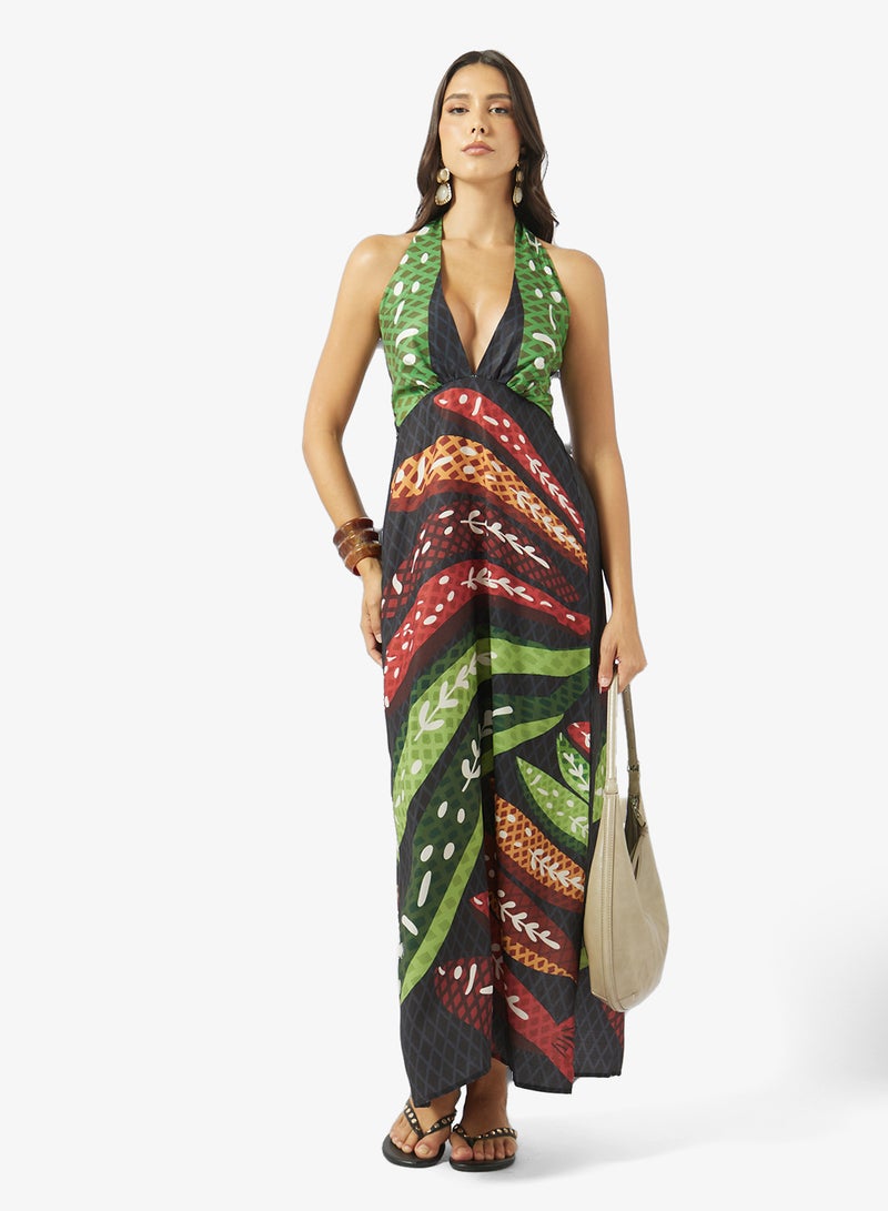 Soleira Halter Neck Print Dress - Image 4