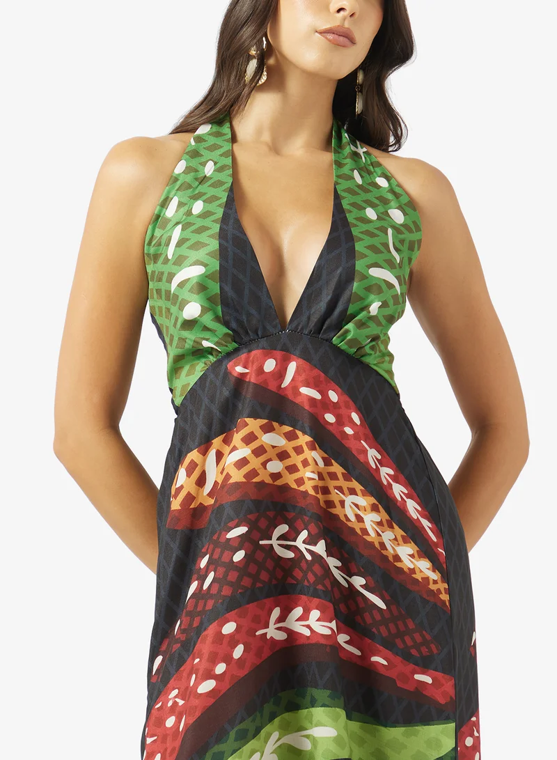 Soleira  Halter Neck Print Dress for Women | Best Price UAE