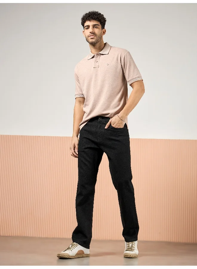 Beyoung cotton lycra Charcoal Black Regular Fit Jeans for men