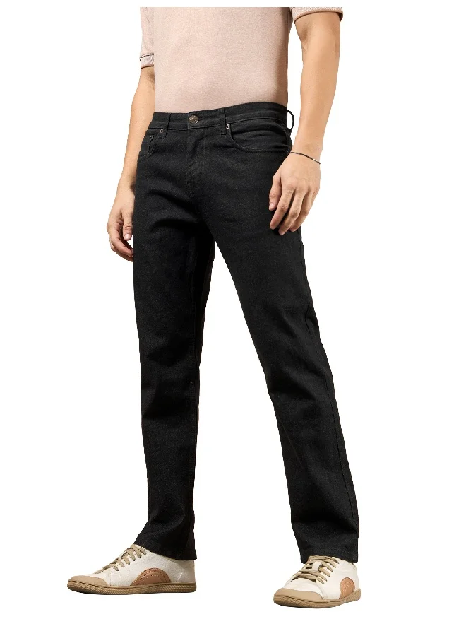 Beyoung cotton lycra Charcoal Black Regular Fit Jeans for men