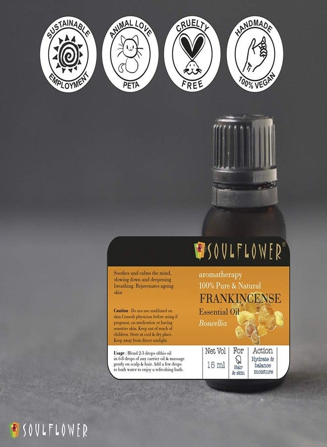 Soulflower Frankincense Essential Oil | 100% Pure, Natural and Undiluted for Hair, Skin and Face | Moisturizing & Hydrating Properties (15ml each with dropper) - Pack of 2 - Image 4