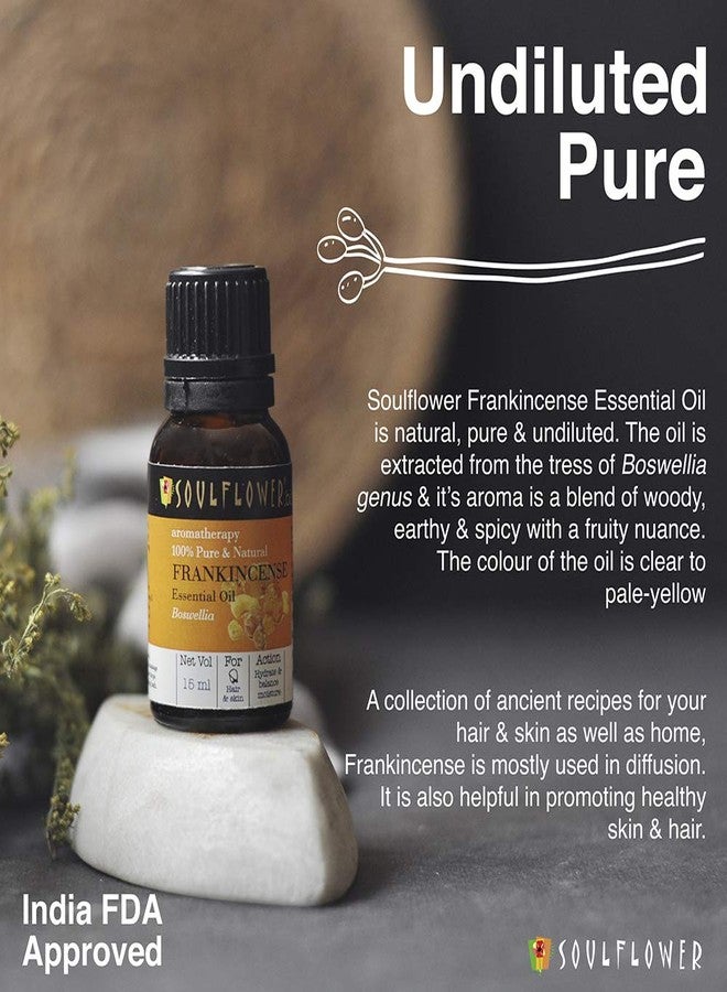 Soulflower Frankincense Essential Oil | 100% Pure, Natural and Undiluted for Hair, Skin and Face | Moisturizing & Hydrating Properties (15ml each with dropper) - Pack of 2 - Image 3