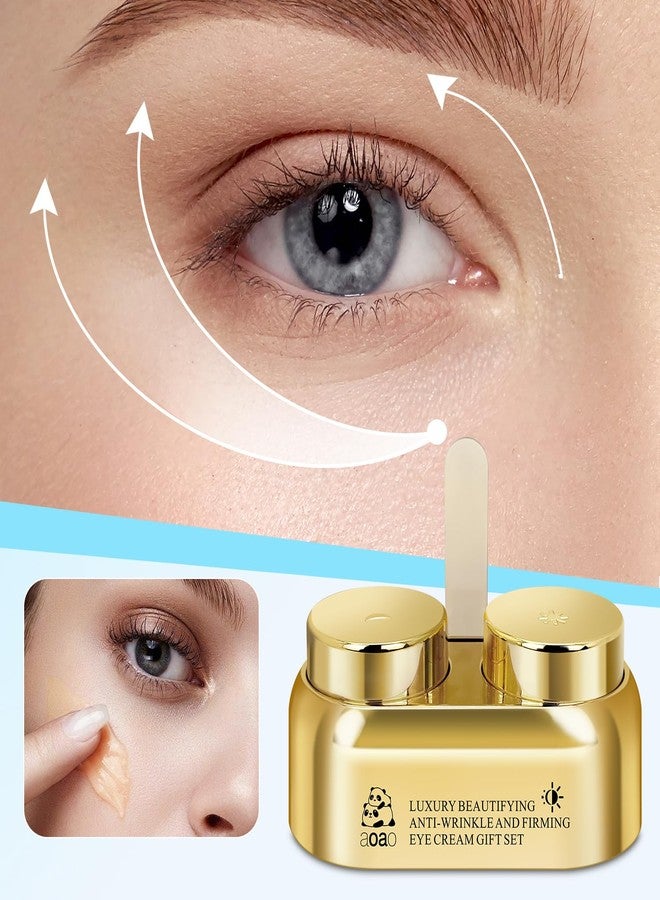 AOAO Dual Eye Cream with Niacinamide for Puffy Eyes and Dark Circles, Luxe Day & Night Firming Eye Cream for Wrinkles Age-Defying, Valentine‘s Revival & Birthday Under Eye Cream Gift for Women, 0.5oz - Image 3