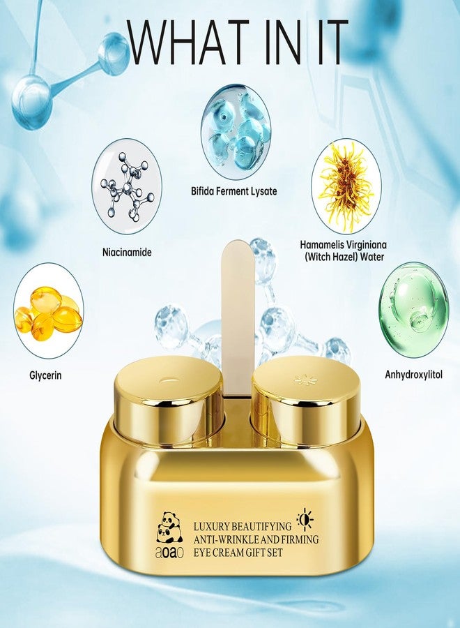 AOAO Dual Eye Cream with Niacinamide for Puffy Eyes and Dark Circles, Luxe Day & Night Firming Eye Cream for Wrinkles Age-Defying, Valentine‘s Revival & Birthday Under Eye Cream Gift for Women, 0.5oz - Image 4