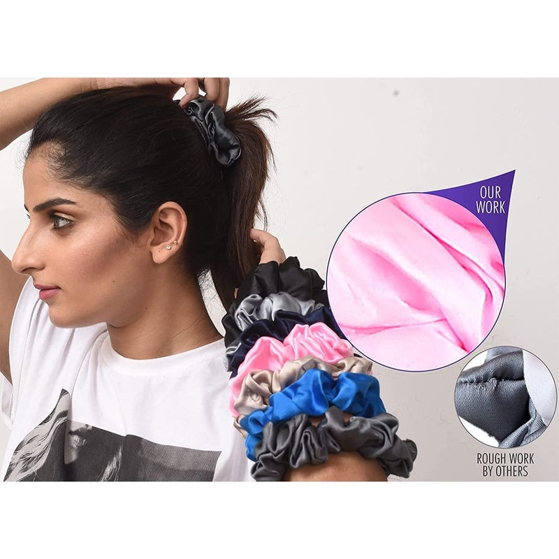 BELICIA 10 Silk Scrunchies For Women Girls Hair Care Silk Hair Ties mulberry women hair accessories Comfortable Soft silk hair ties - Image 2