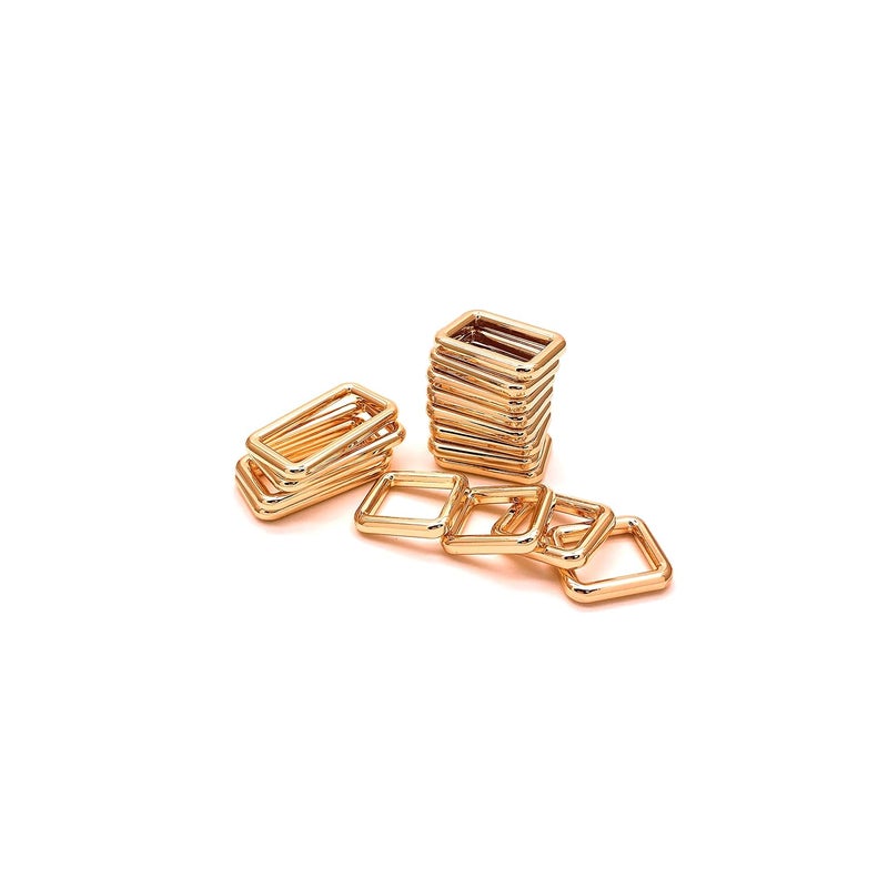 Hywei Metal Rectangle Ring Buckles Webbing Strap Loops Adjuster Snap Hook Heavy Duty Assorted Rectangle Ring for Bags Purse Handbag Making DIY Accessories 3 different sizes 20mm 25mm 32mm 20pcs Gold Buckles  - Image 4