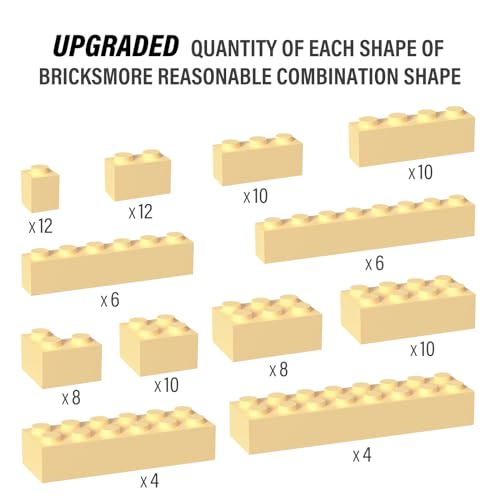 YUJHITP 100 Piece Classic Building Blocks Compatible with Lego Parts and Pieces Tan 12 Size A0001 - Image 5