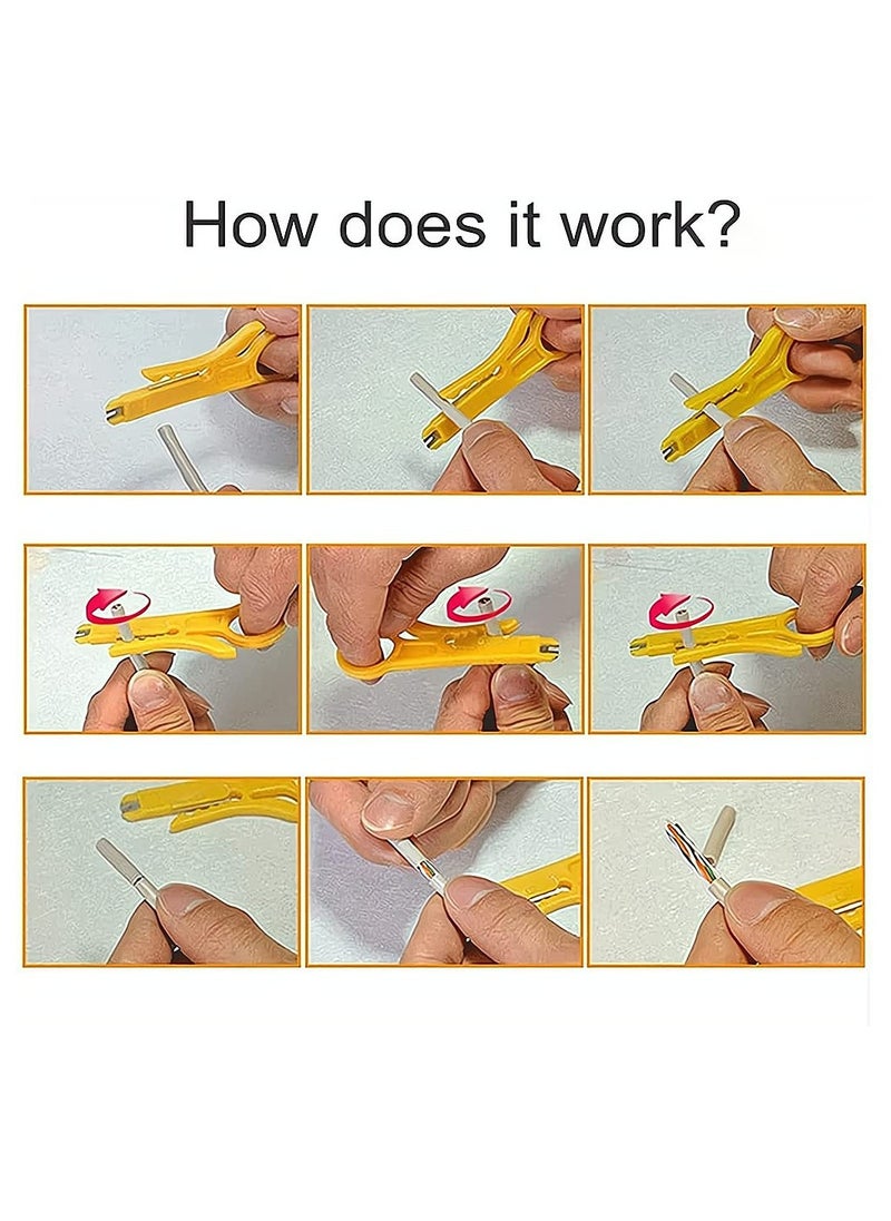 CMGTYYD CMGTYYD Mini Wire Stripper, Economy Network Cable Cutter Portable Crimper Pliers Crimping Tool Universal Cable Cutter Punch Down Cutter for Network Data Cable, Telephone Cable, Computer UTP Cable, 10 Pack  - Image 2