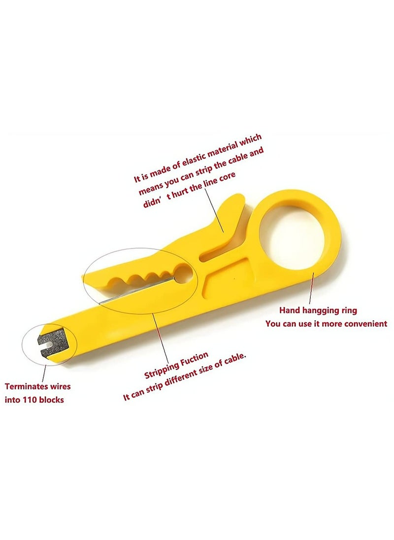 CMGTYYD CMGTYYD Mini Wire Stripper, Economy Network Cable Cutter Portable Crimper Pliers Crimping Tool Universal Cable Cutter Punch Down Cutter for Network Data Cable, Telephone Cable, Computer UTP Cable, 10 Pack  - Image 5