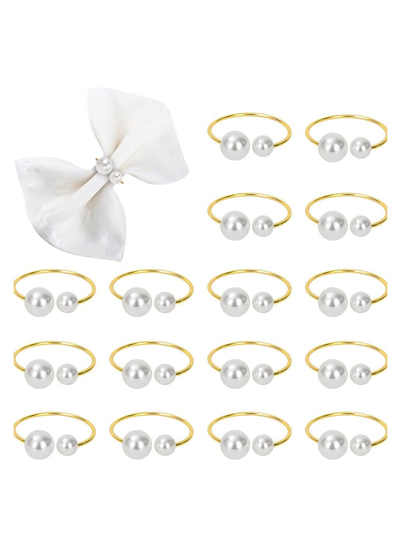 general 32 silver metallic pearl napkin rings unlock a new level of table and party decoration, creating a stunning visual focus  - Image 1