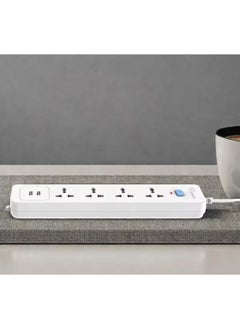 Generic Power Strip 4 Way Extension Lead Home Office USB Type-C Ports 250V Rated Voltage 13A Rated 3M UK Plug  - Image 3