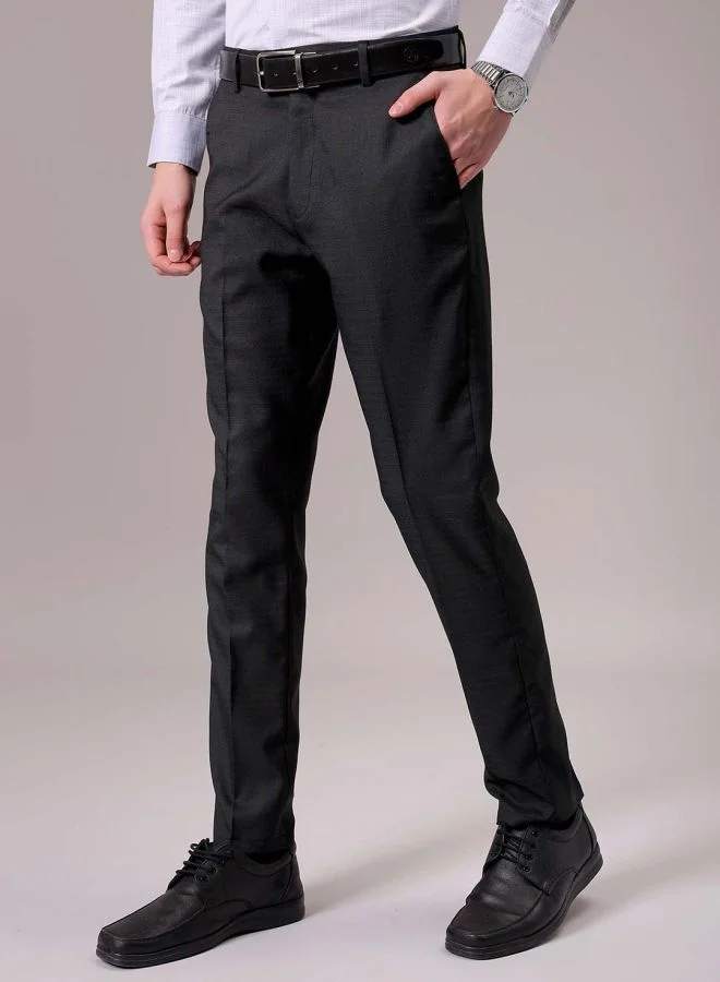 The Indian Garage Co Men Slim Fit Solid Mid-Rise Stretchable Knitted Formal Trousers