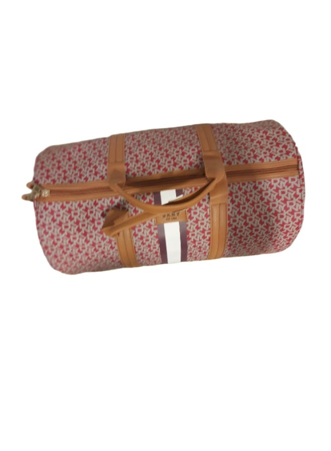 DKNY Signature Stripe ECHO softside Duffle Bag for Unisex | Ultra Lightweight | Color Red/Stone - Image 2