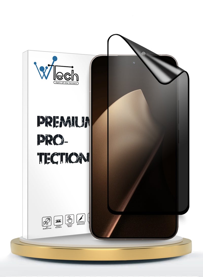 Wtech Xiaomi 15T Pro 5G 2025 Premium Nano Ceramic Privacy Full Glue Full Cover Matte Flexible Screen Protector (MSCNMP) - Clear/Black - Image 1
