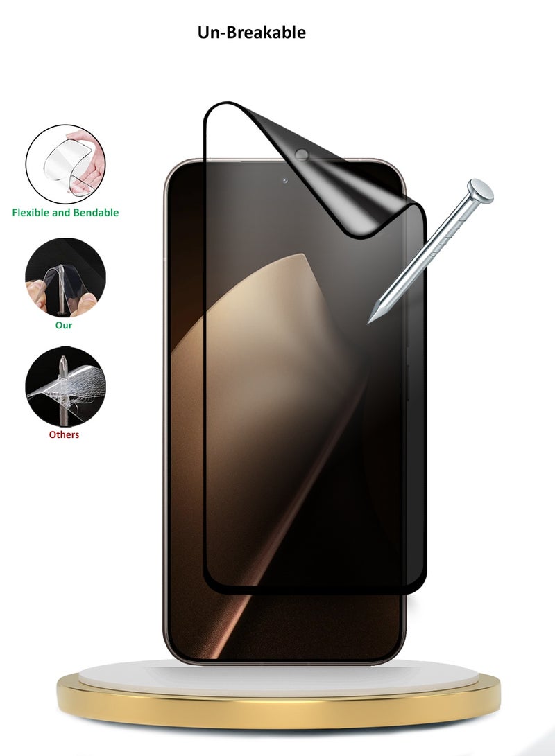 Wtech Xiaomi 15T Pro 5G 2025 Premium Nano Ceramic Privacy Full Glue Full Cover Matte Flexible Screen Protector (MSCNMP) - Clear/Black - Image 3