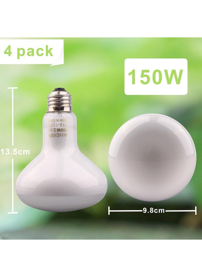 Aiicioo - Reptile Basking Light Bulb  150 Watt Heat Light Bulb 4 Pack For Reptile Heat Lamp Bulb For Bearded Dragon Lizard Turtle Tortoise Daylight Basking - Image 1