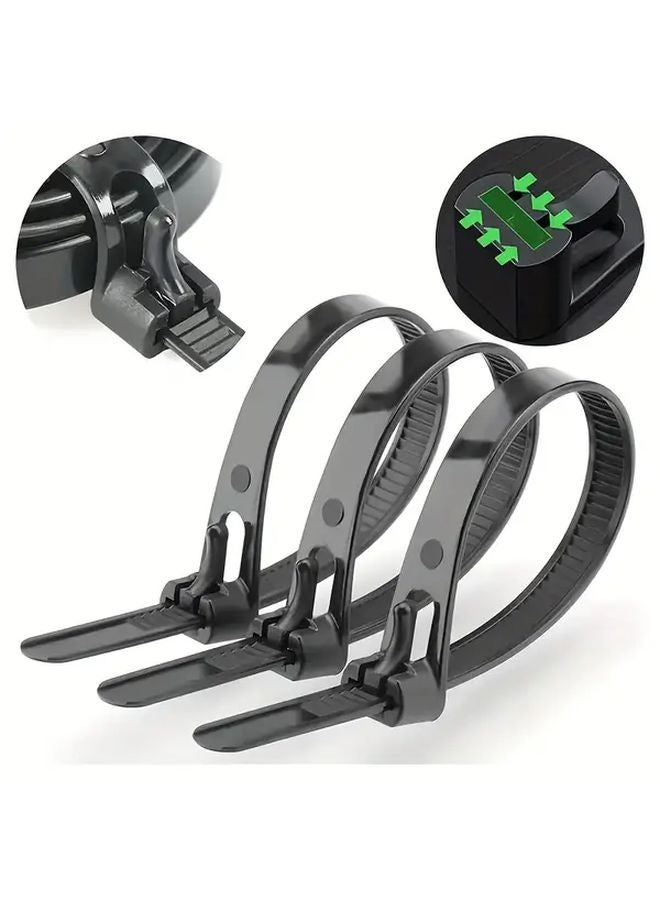 100 Pieces 6 Inch Reusable Plastic Cable Ties with Quick Release Durable Nylon Wire Fasteners for Home Office and Outdoor Use - Image 5