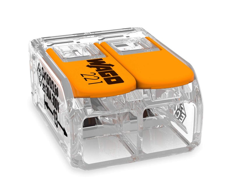 Wago 221-612 Lever-Nuts 10AWG 2 Conductor Compact Wire Connectors 50 PK - Image 1