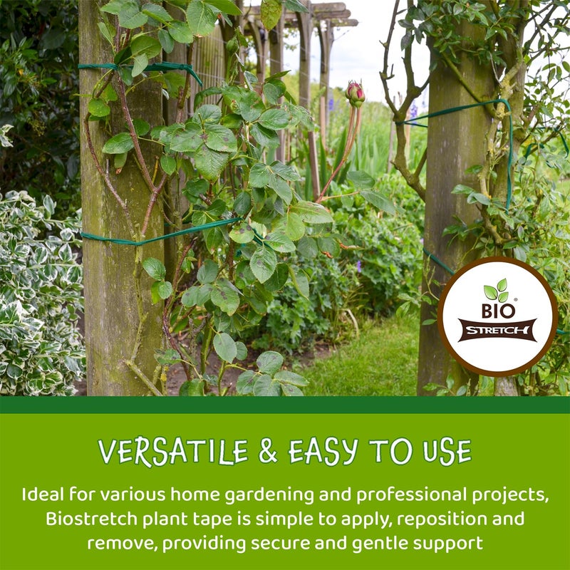 Biostretch Soft Plant Ties for House and Garden Plants - Environmentally Friendly Stretchy Green Plant Tape and Garden Twine Plant String (Green Bio Roll x 1) - Image 4