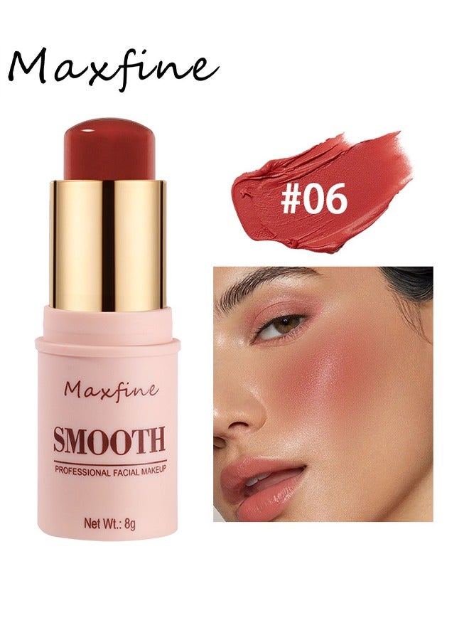 Maxfine Smooth Professional Facial Makeup,Cheeks & Lips and Eyes, 3 in 1 Creamy Blush,Moisturizing and Delicate Long Lasting Makeup Retention(#06) - Image 1