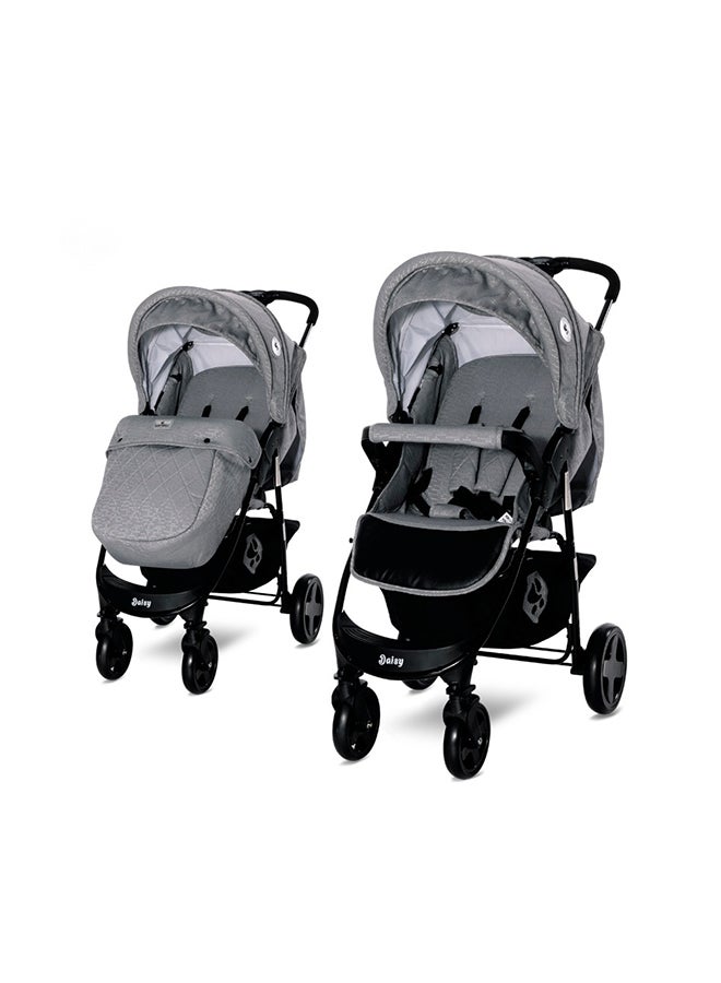 لوريلي عربة الأطفال ديزي بيسك رمادية رائعة + غطاء للقدم - Image 4