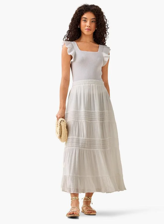 2Xtremz 2Xtremz Sleeveless Top with Ribbed Ruffle Detail