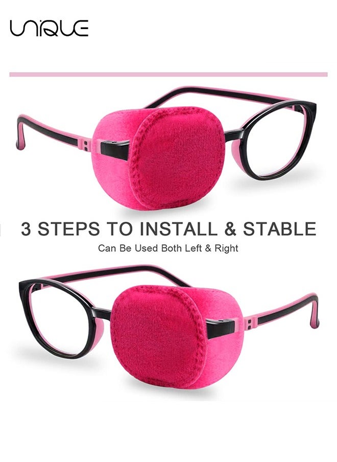 Unique - 4 Pack Blindfold, Left and Right Eye Patches, Lazy Eye Patch for Children Treating Lazy Eye Amblyopia Strabismus and After Surgery 10 x 5.3cm Full Coverage (Pink) - Image 1