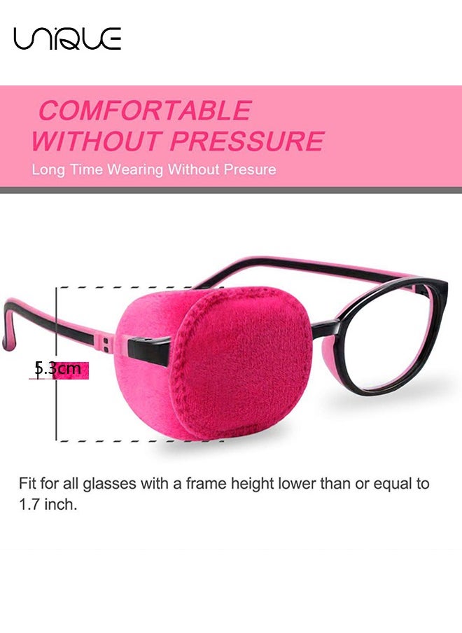 Unique - 4 Pack Blindfold, Left and Right Eye Patches, Lazy Eye Patch for Children Treating Lazy Eye Amblyopia Strabismus and After Surgery 10 x 5.3cm Full Coverage (Pink) - Image 1