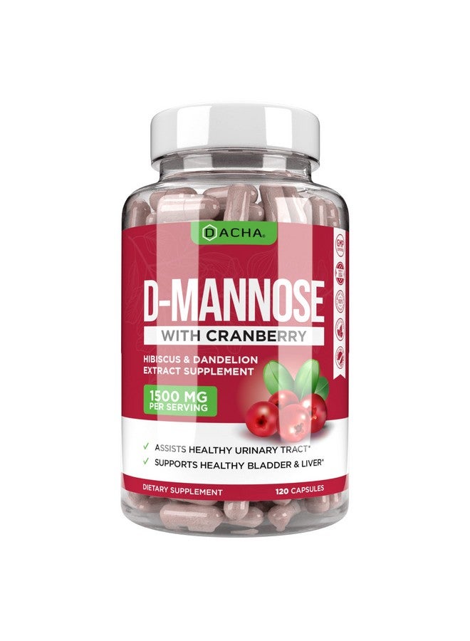 DACHA Natural Dmannose Capsules 4In1 Formula 120 Caps 1500 Mg Cranberry Dandelion Hibiscus Flower Extract Pills For Supporting Bladder And Urinary Tract Health - Image 2