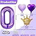 Florisland 40 inch Large Purple Number 4 Crown Balloon for Princess Jasmine Decorations Foil Mylar Jasmine Birthday Balloons for Girls Purple Theme Birthday Party Decorations Supplies - Image 4
