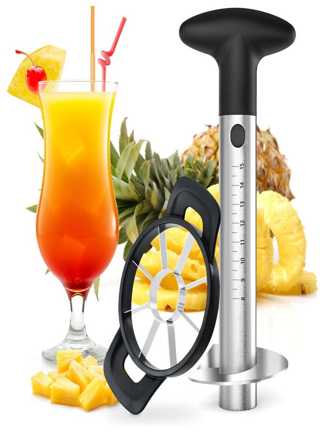 OOKUU Pineapple Corer Cutter, Stainless Steel Fruit Pineapple Peeler Slicer [Upgraded, Reinforced, Thicker Blade], Pineapple Core Remover with Measure Mark, Kitchen Tool for Diced Pineapple Rings - Image 1