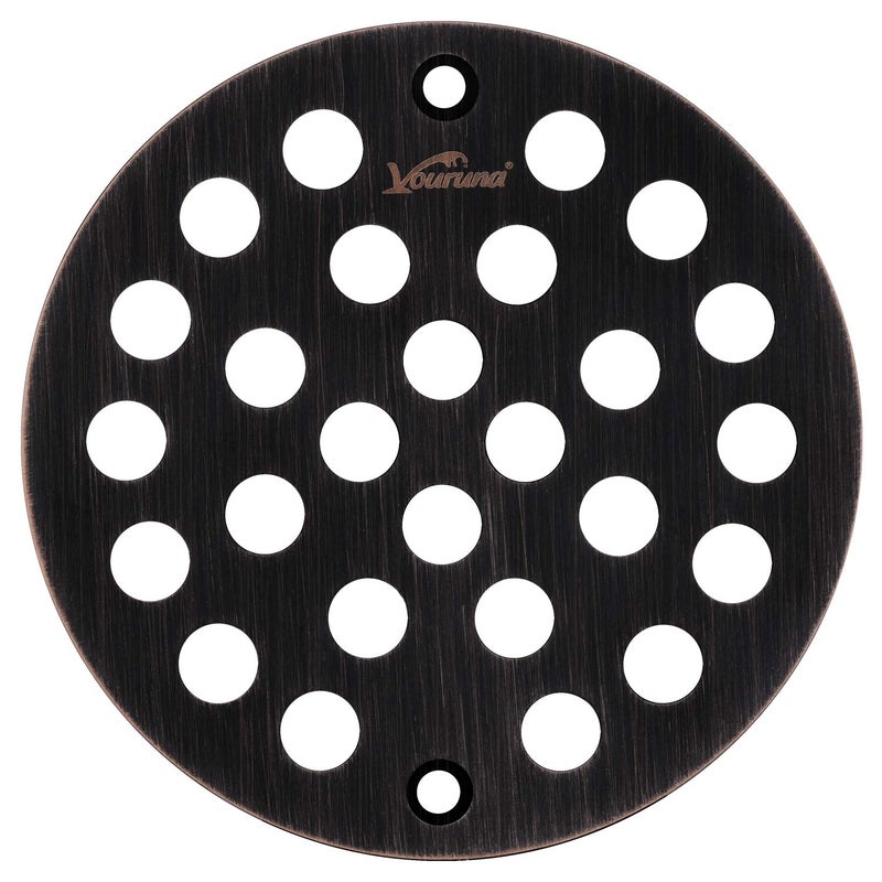 vouruna 4Inch Screwin Shower Strainer Drain Cover Replacement Floor Strainer Oil Rubbed Bronze Isnt Black