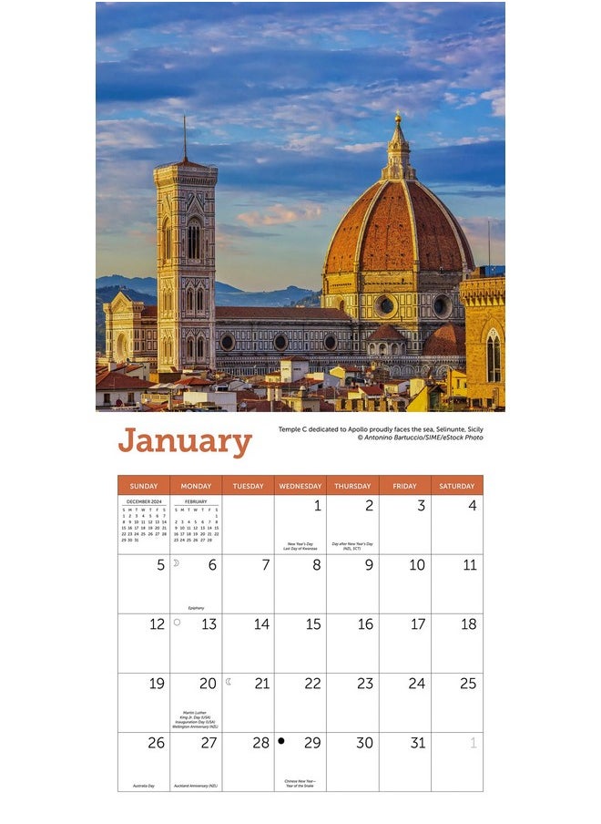 Ziga Media Italy Mini Wall Calendar 2025, 7" X 7"  - Image 2