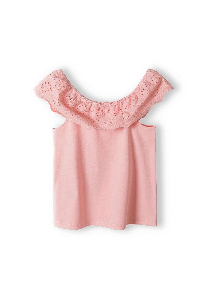 MINOTI Girls Off-Shoulder Top with Embroidered Ruffle - Image 3