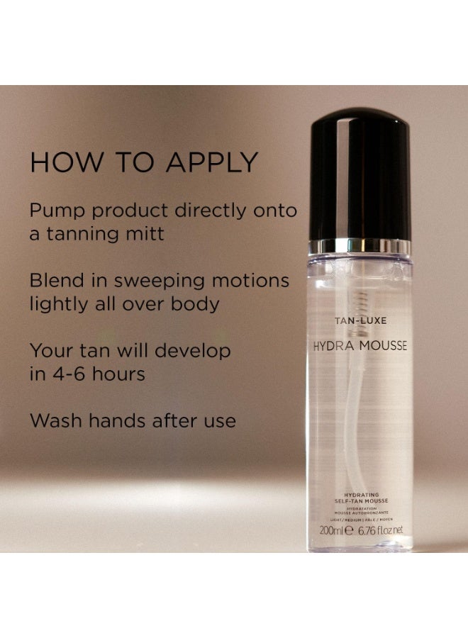 Tan-Luxe Hydra Mousse Hydrating Self-Tan Mousse 200ml - Medium - Image 4