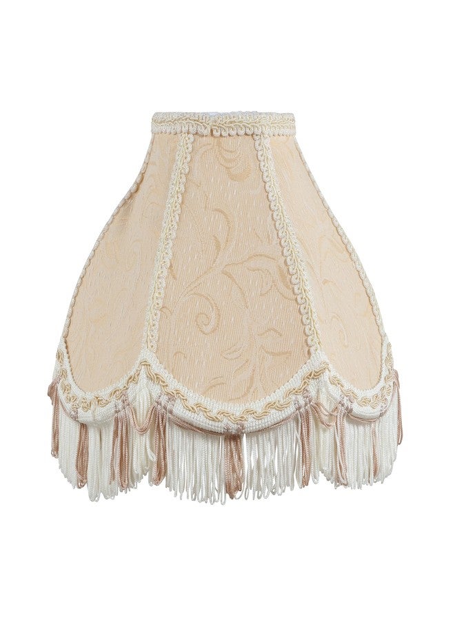 Aspen Creative 55006 Handsewn Scallop Dome Transitional UNO Fringe Lamp Shade in Pharpayre Gold, 4" Top x 10" Bottom x 7" Height, Slip UNO 33mm - Image 3