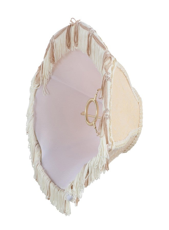 Aspen Creative 55006 Handsewn Scallop Dome Transitional UNO Fringe Lamp Shade in Pharpayre Gold, 4" Top x 10" Bottom x 7" Height, Slip UNO 33mm - Image 4