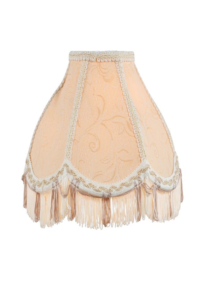 Aspen Creative 55006 Handsewn Scallop Dome Transitional UNO Fringe Lamp Shade in Pharpayre Gold, 4" Top x 10" Bottom x 7" Height, Slip UNO 33mm - Image 2