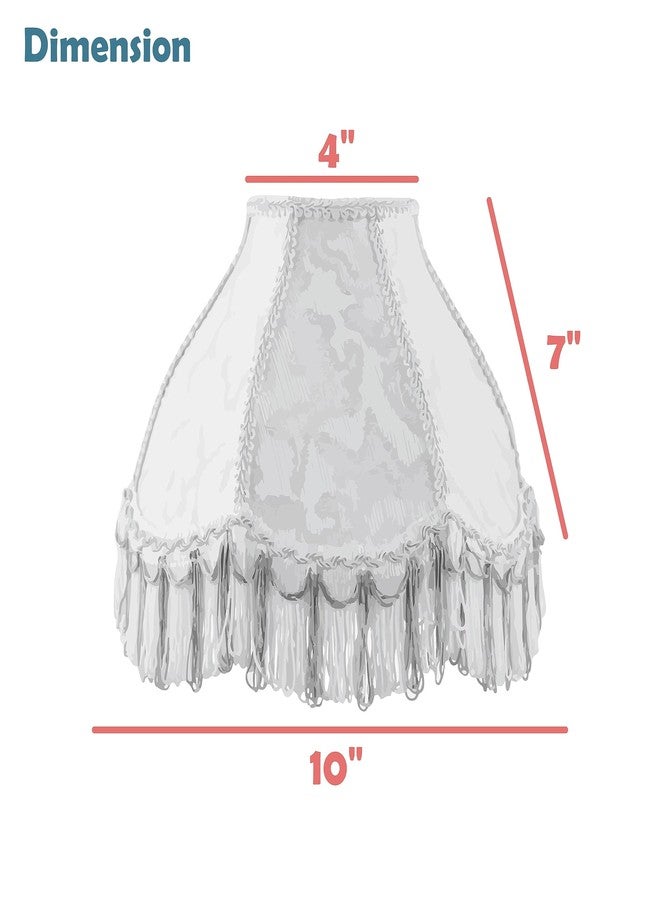 Aspen Creative 55006 Handsewn Scallop Dome Transitional UNO Fringe Lamp Shade in Pharpayre Gold, 4" Top x 10" Bottom x 7" Height, Slip UNO 33mm - Image 5
