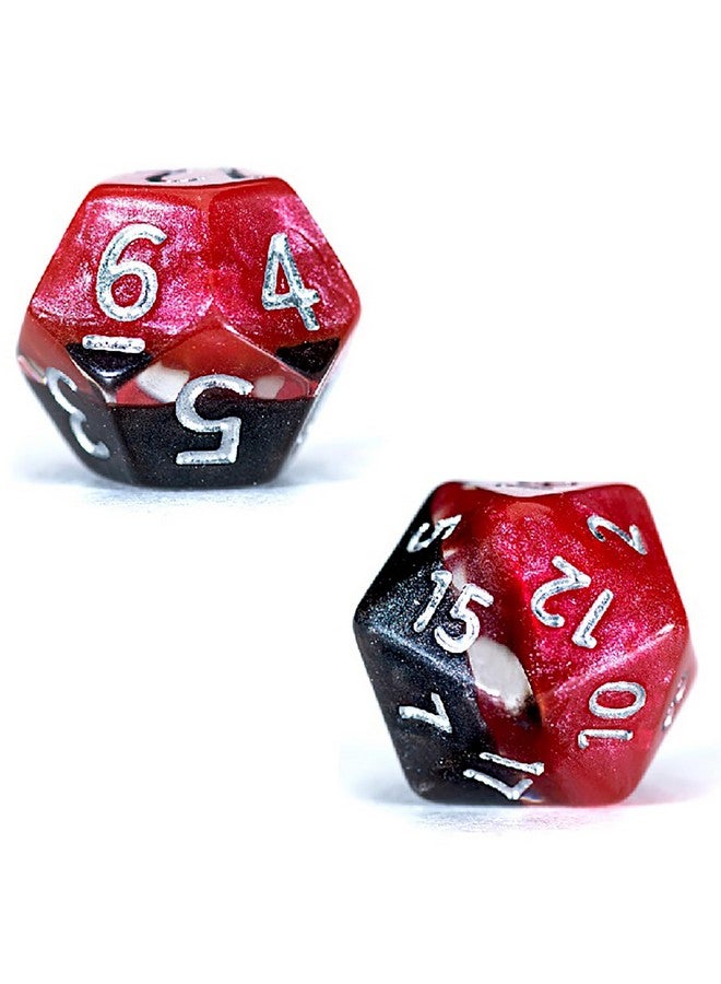 Gate Keeper Games & Dice: Mighty Tiny Dice: Lava Rocks - 7 pc - RPG Dice Set, Black-Clear-Red, 3-Layer Supernova Style,12mm Resin Dice - Image 5